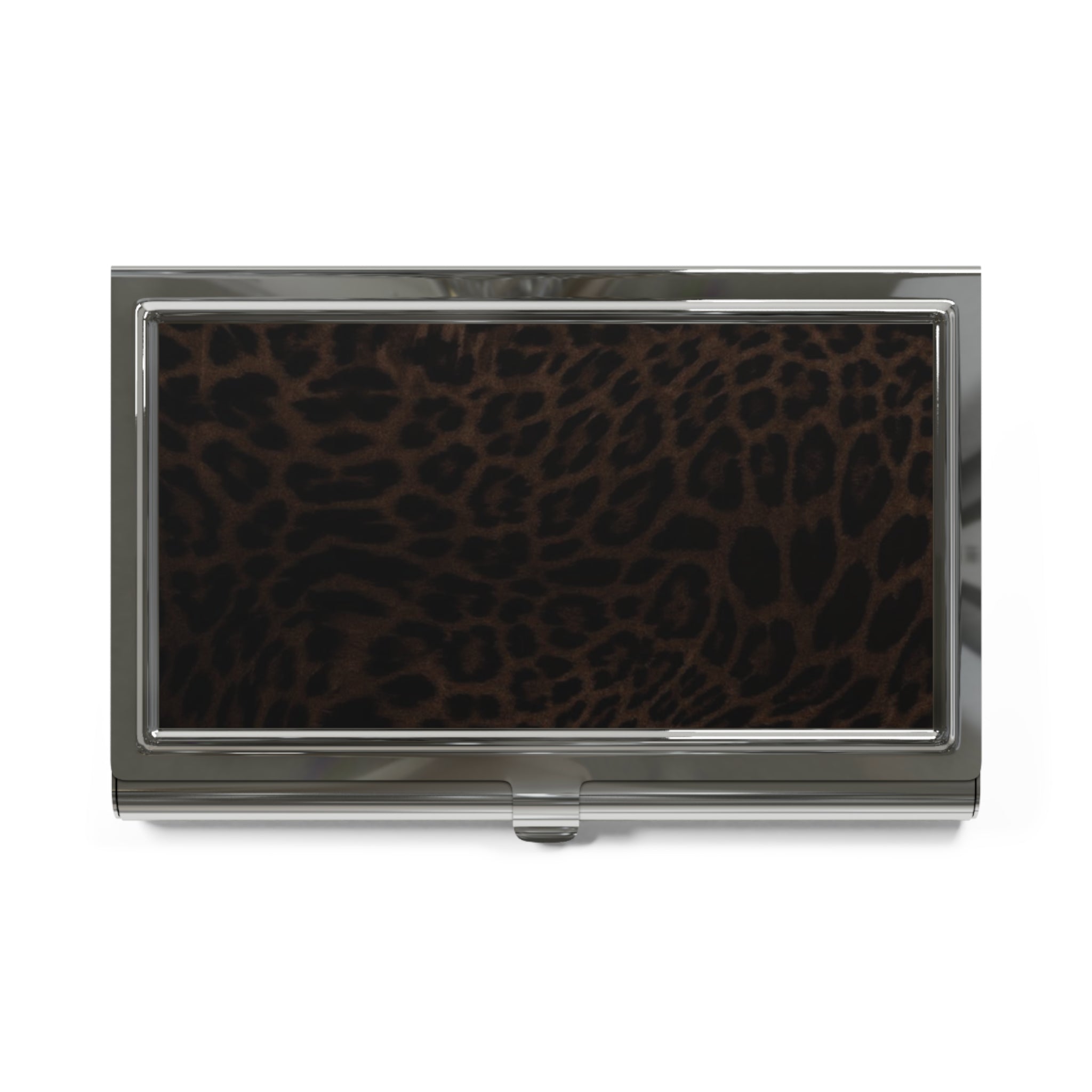 Leopard Print Metal Card Holder